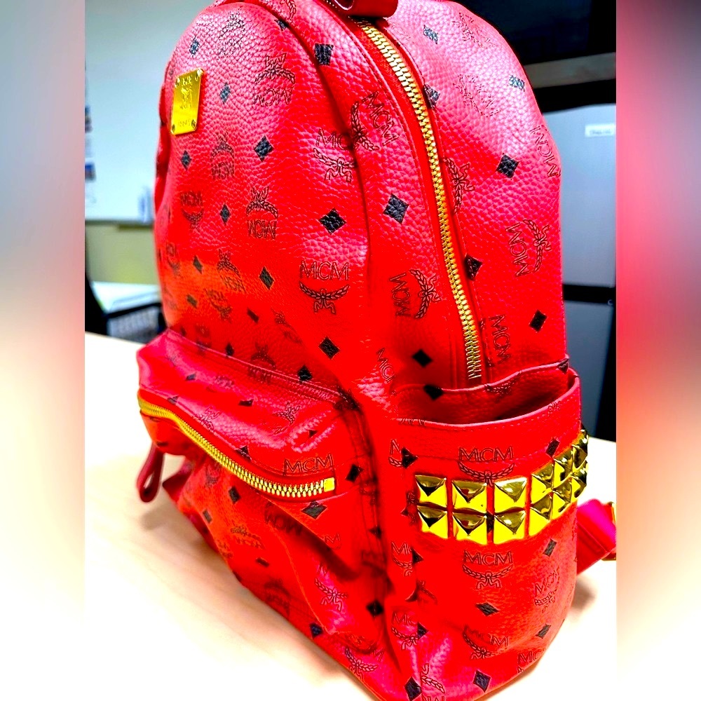 WOW POSHMARK = Authentic MCM XL Designer 15” Backpack For Work School Vacation!